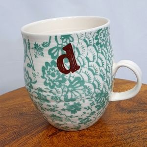 Anthropologie D Homegrown Monogram 16oz Mug